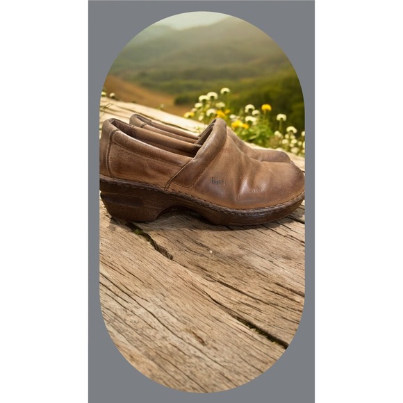 b.o.c. Shoes - B.O.C 🔥Born 🤎Leather Clog Mule Slip On Wood Look Brown Comfort  Shoe  8.5